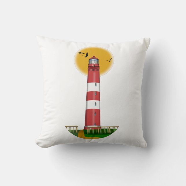 Amrum Lighthouse Germany Throw Pillow (Front)