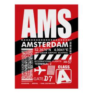 AMS Amsterdam Airport Poster