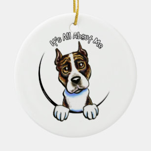 AmStaff Brindle IAAM Ceramic Ornament