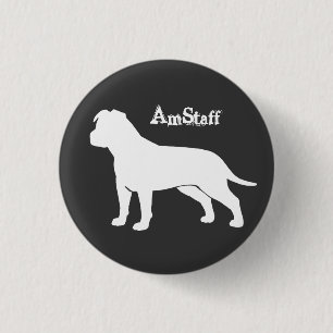 AmStaff with Floppy Ears 1 Inch Round Button