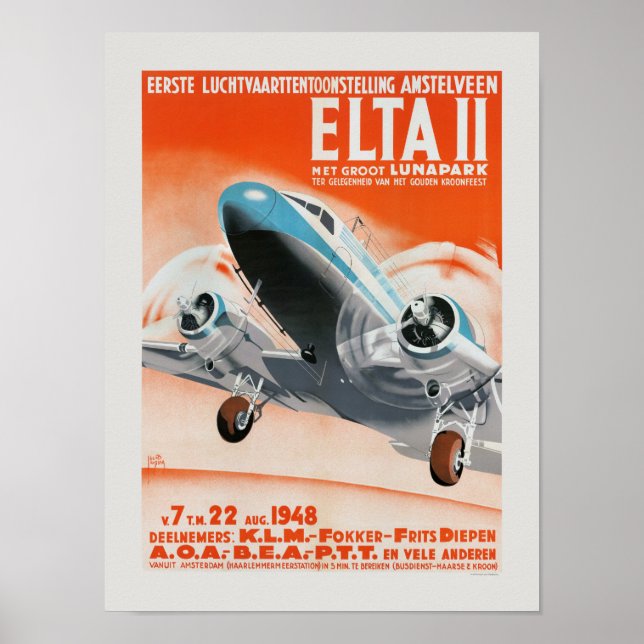 Amstelveen ELTA II Netherlands Vintage Poster 1948 (Front)