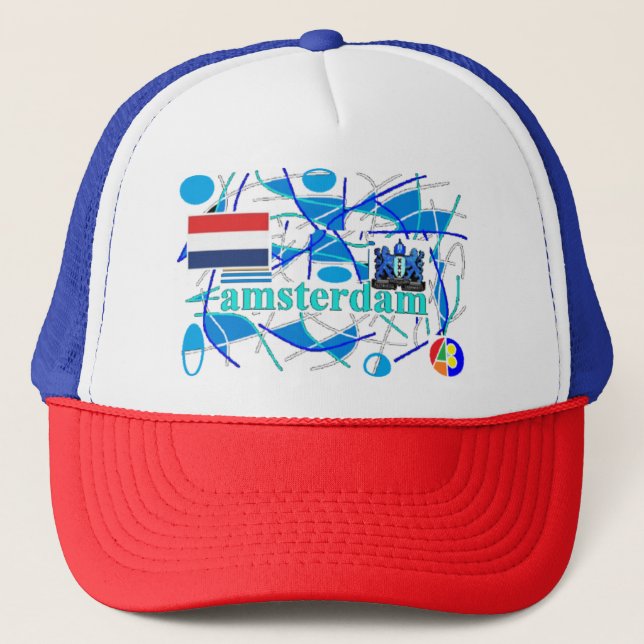 Amsterdam 10 Kappe Trucker Hat (Front)