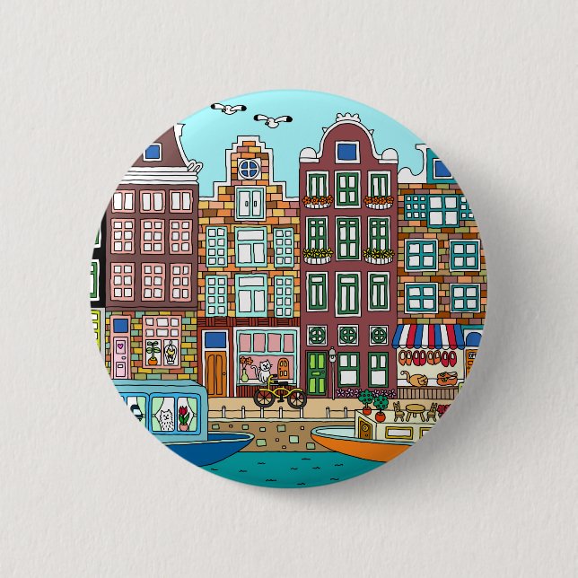 Amsterdam 2 Inch Round Button (Front)