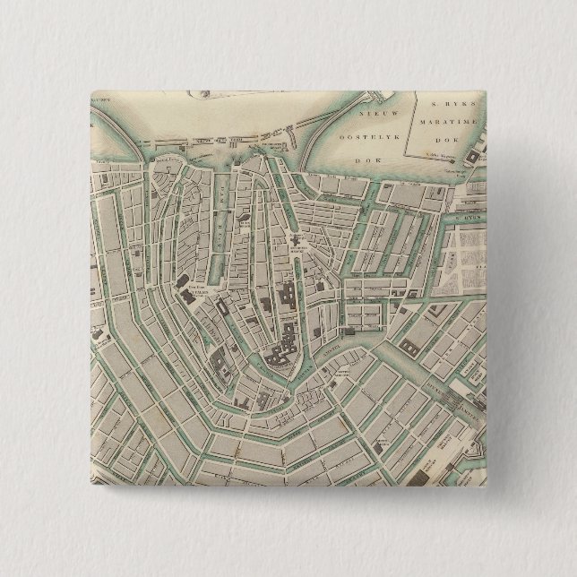 Amsterdam 2 inch square button (Front)