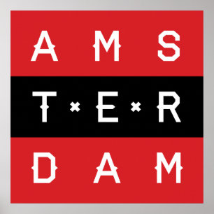 Amsterdam 3 Line Typographic Poster