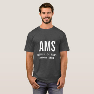 Amsterdam Airport Code - Aviation T-Shirt