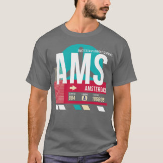 Amsterdam AMS Airport Code Baggage Tag 3 T-Shirt