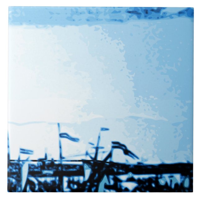 Amsterdam Antique Ships Delftware Vintage Look B5 Tile (Front)