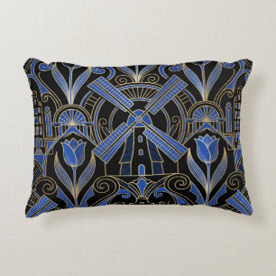 Amsterdam Art Deco   Windmills Accent Pillow
