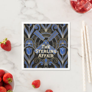 Amsterdam Art Deco Windmills Custom Name Napkin