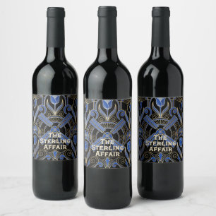 Amsterdam Art Deco Windmills Custom Name Wine Label