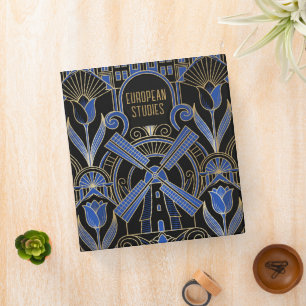 Amsterdam Art Deco Windmills Custom Subject Binder