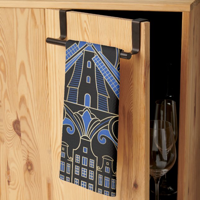 Amsterdam Art Deco | Windmills Kitchen Towel (Thirds Fold)