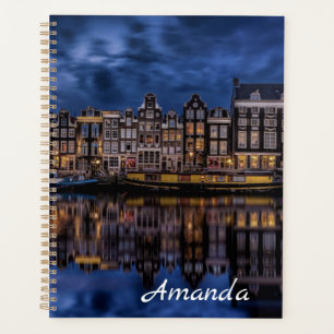 Amsterdam avec Canaux à Dusk