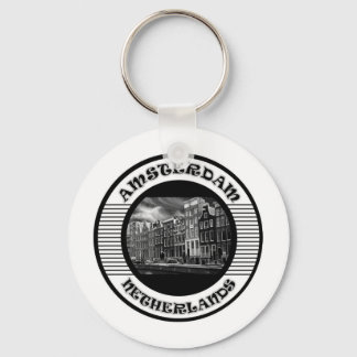 AMSTERDAM BLACK AND WHITE KEYCHAIN