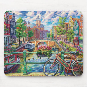 Amsterdam Canal Fine Art Mouse Pad