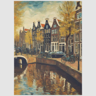 Amsterdam Canal House Decoupage Tissue Paper