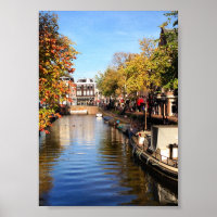 Amsterdam Canal Houseboats Late Summer Photo