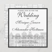 Amsterdam Canal Houses Dutch Wedding Invitation