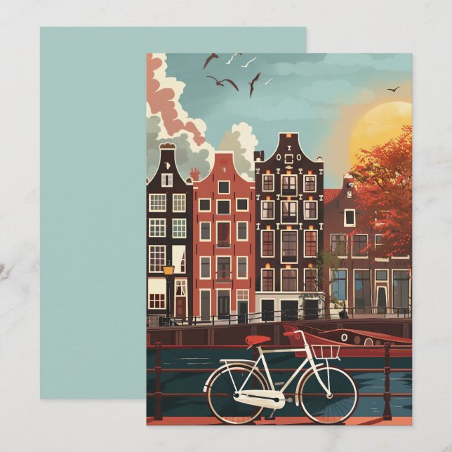 Amsterdam Canal Houses Invitation (Front/Back)