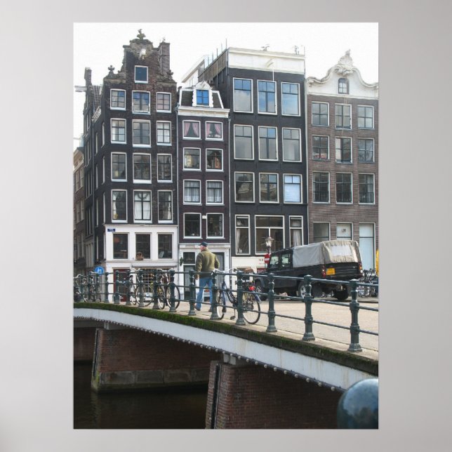 Amsterdam Canal Houses Photo Poster Print (Front)