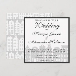 Amsterdam Canal Maisons Faire-part de mariage néer