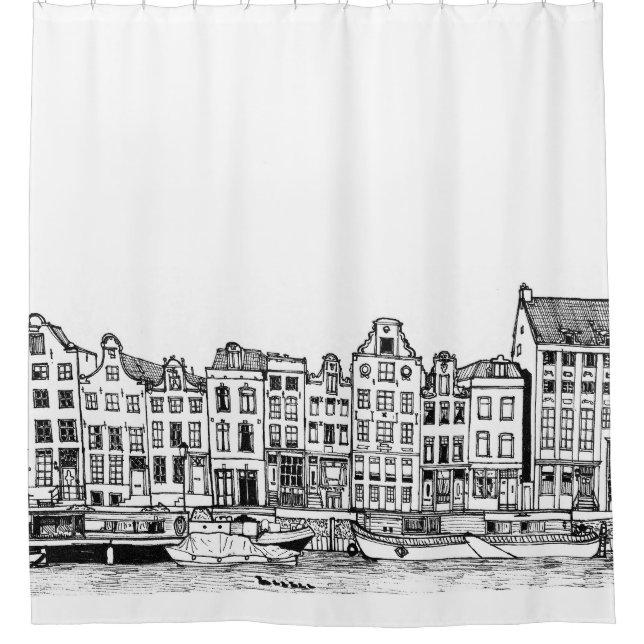Amsterdam Canal Netherlands Cityscape Illustration (Front)