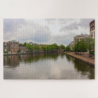Amsterdam Canal reflection, Netherland Jigsaw Puzzle