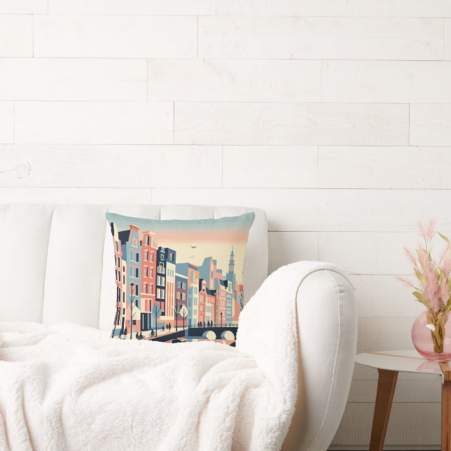 Amsterdam Canal Throw Pillow (Couch)