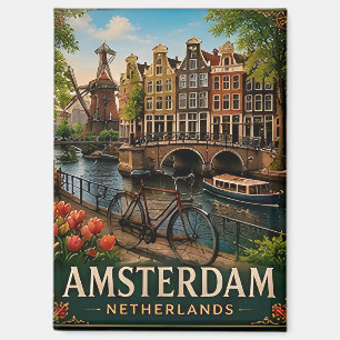 🧲 Amsterdam Canal Vacation Memory Netherlands 🚲 Magnet