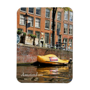 Amsterdam, Canal, Wooden Shoe Boat Magnet