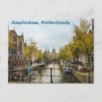 Amsterdam Canals in the Autumn Postacrd