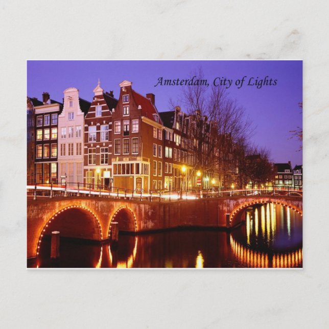 Amsterdam, City of Lights (by St.K.) Postcard (Front)