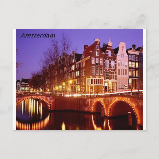Amsterdam--City of lights [kan.k]. Postcard (Front)