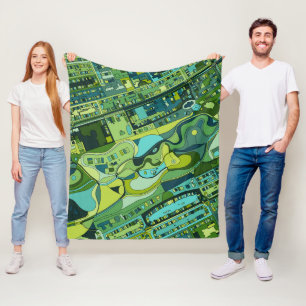 Amsterdam City Structure Map Fleece Blanket