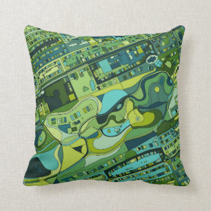 Amsterdam City Structure Map Throw Pillow