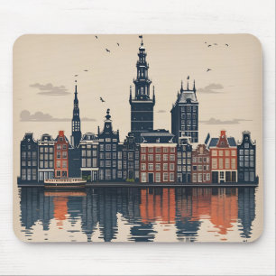 Amsterdam Cityscape Netherlands Mouse Pad