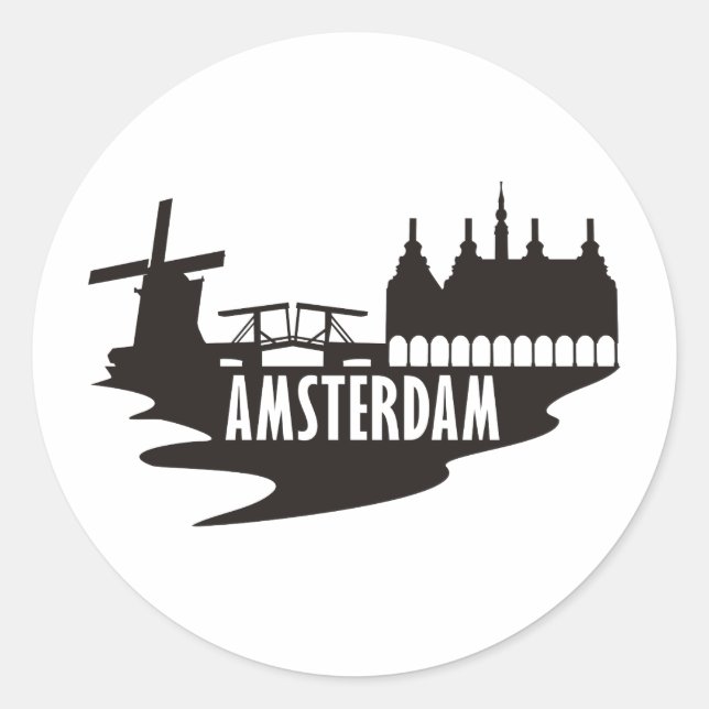 Amsterdam Classic Round Sticker (Front)