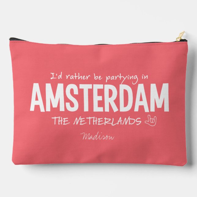 AMSTERDAM custom name & colour Accessory Pouch (Back)