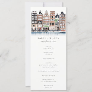 Amsterdam Dutch Canal Landscape Wedding Program