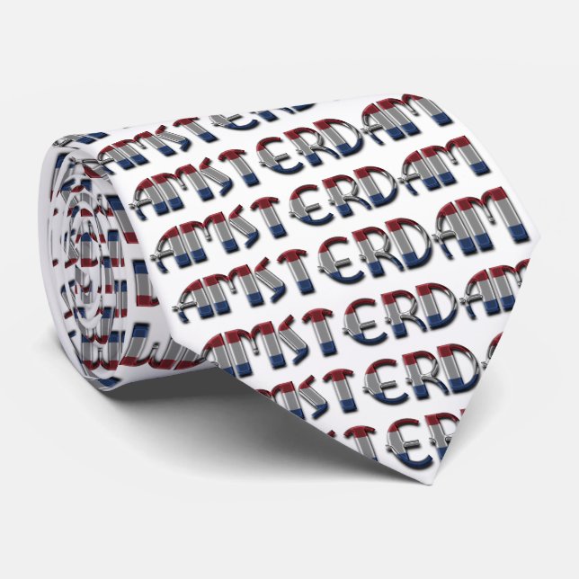 Amsterdam Dutch Flag Colours Netherlands Tie (Rolled)