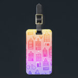 Amsterdam Dutch Houses Tulips Bikes Pattern Luggage Tag<br><div class="desc">Decorate your kitchen with this awesome bag tag. Makes a great gift for a traveller! You can customize it and add text to the back side too, or your monogram to the front. Be sure to take a look at all the colour options. Check my shop for lots more colours...</div>
