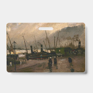 Amsterdam Fishermen's Harbour Storm by Vincent Gog Badge