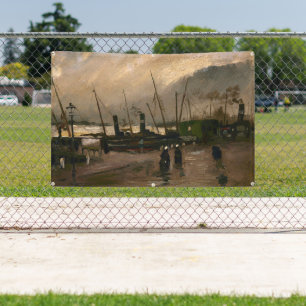 Amsterdam Fishermen's Harbour Storm by Vincent Gog Banner