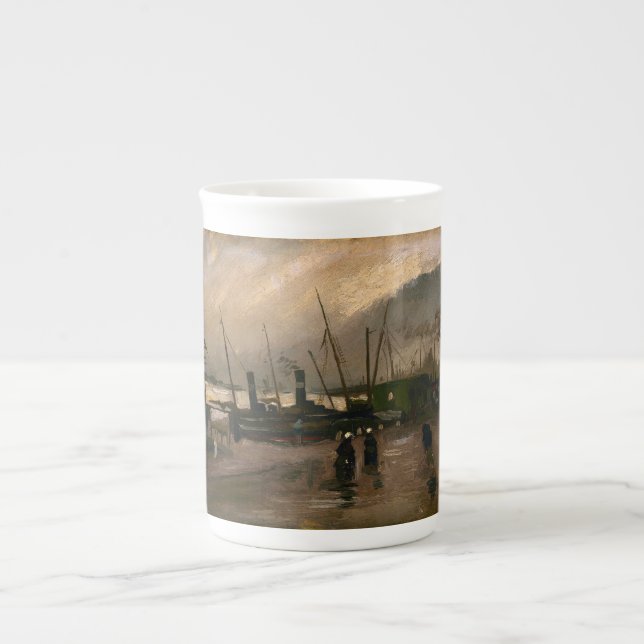 Amsterdam Fishermen's Harbour Storm by Vincent Gog Bone China Mug (Front)