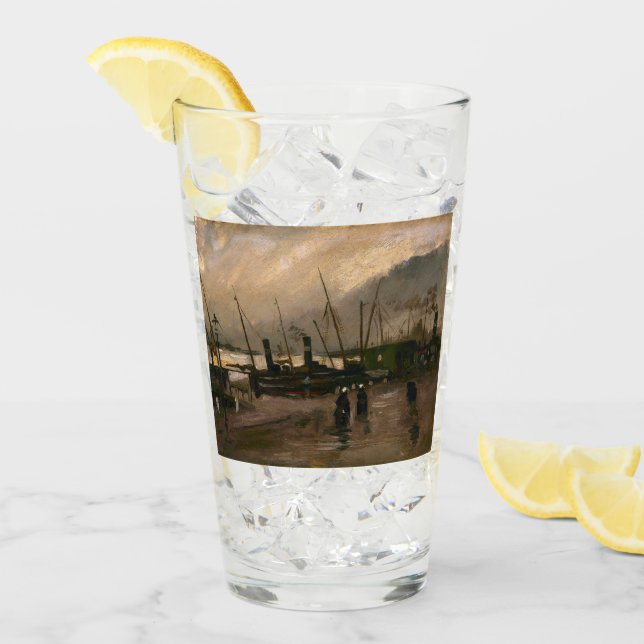 Amsterdam Fishermen's Harbour Storm by Vincent Gog Glass (Front Ice)