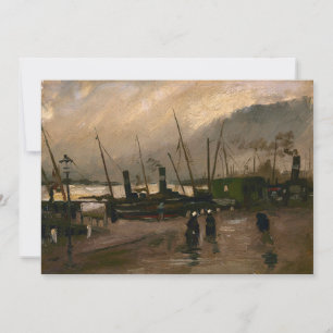 Amsterdam Fishermen's Harbour Storm by Vincent Gog Holiday Card