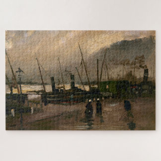 Amsterdam Fishermen's Harbour Storm by Vincent Gog Jigsaw Puzzle