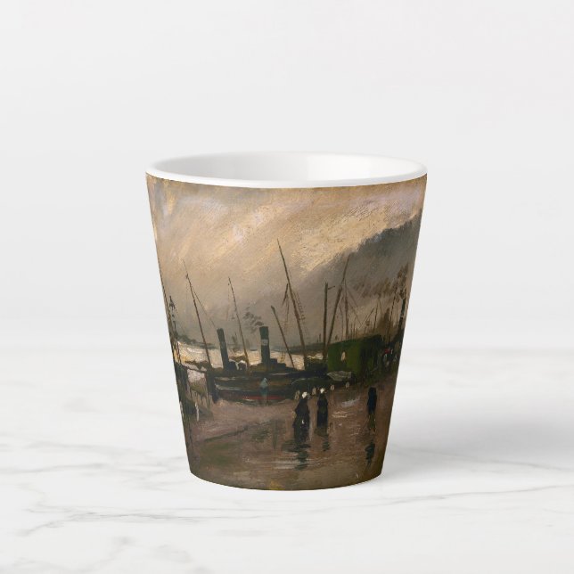 Amsterdam Fishermen's Harbour Storm by Vincent Gog Latte Mug (Front)