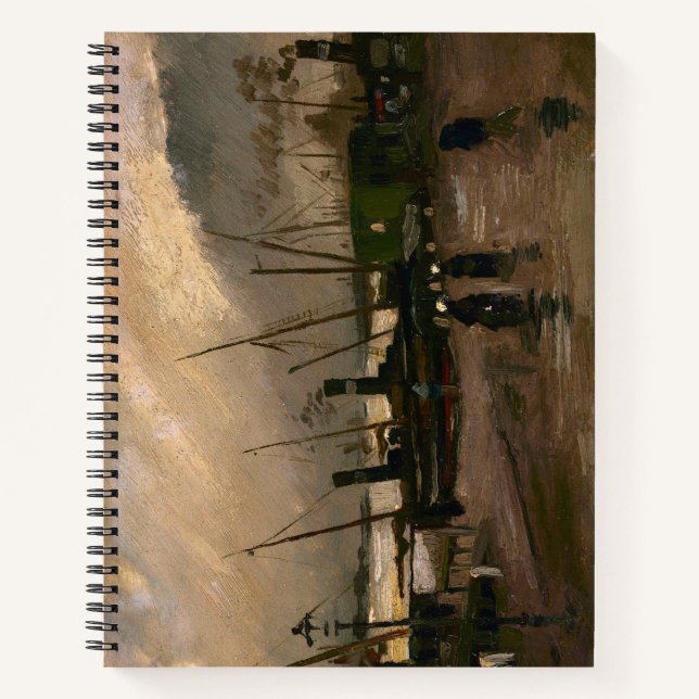 Amsterdam Fishermen's Harbour Storm by Vincent Gog Notebook (Front)